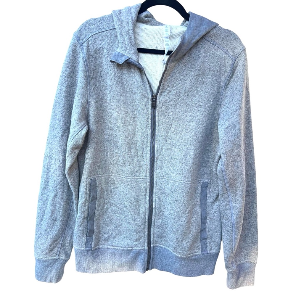 Lululemon men’s soft gray full zip hoodie jacket medium M like new